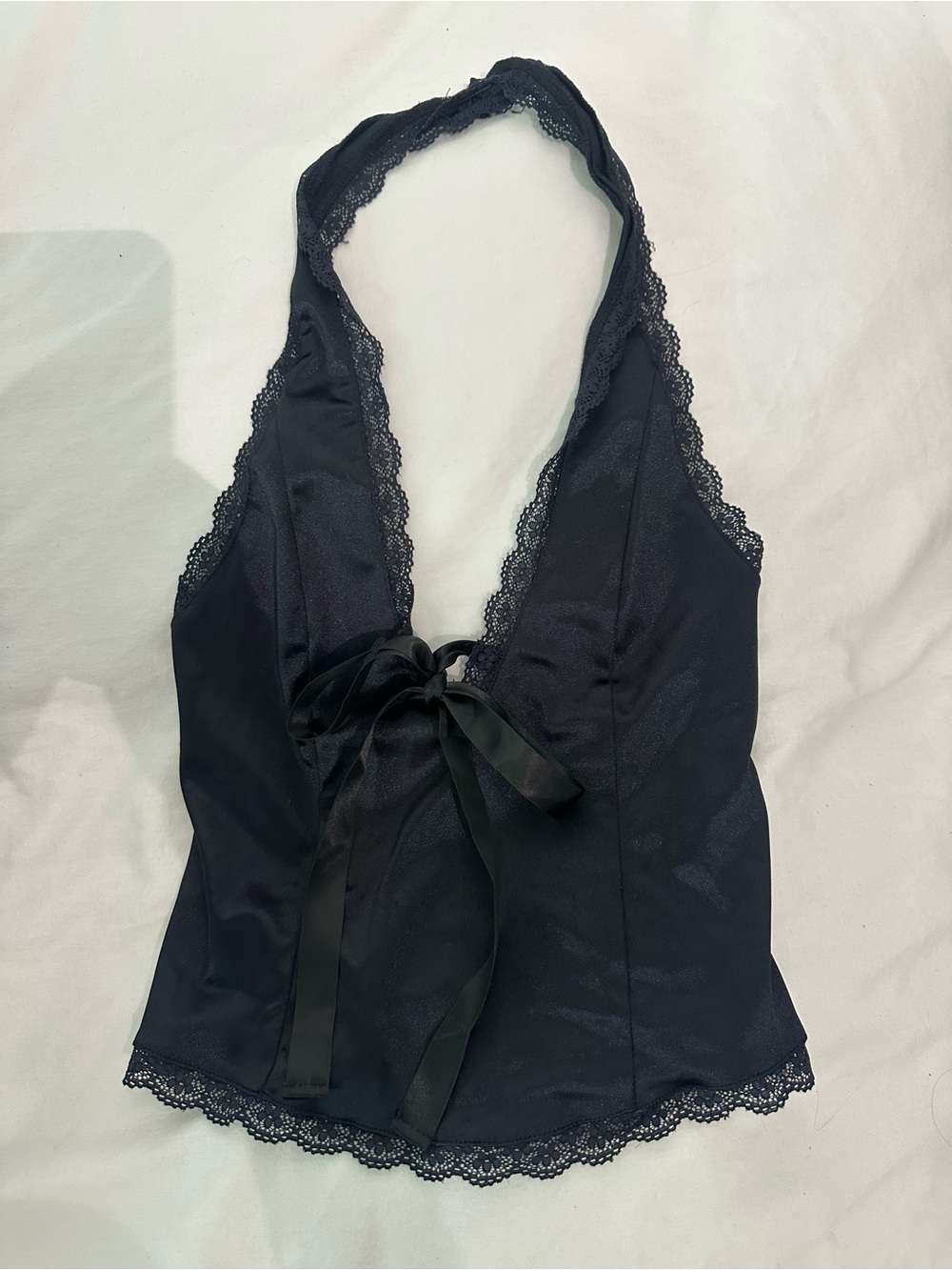 Black Lace-Trim Halter Camisole - Women Intimates